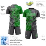 Benutzerdefinierte Graffiti Muster Gras Grün-Stahl Grau Scratch Sublimation Fußball Uniform Jersey – Bild 5