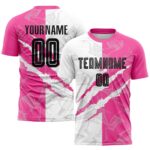 Benutzerdefinierte Graffiti Muster Schwarz-Rosa Scratch Sublimation Fußball Uniform Jersey