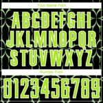 Custom Black Neon Green-White Damask Pattern Sublimation Soccer Uniform – Bild 3